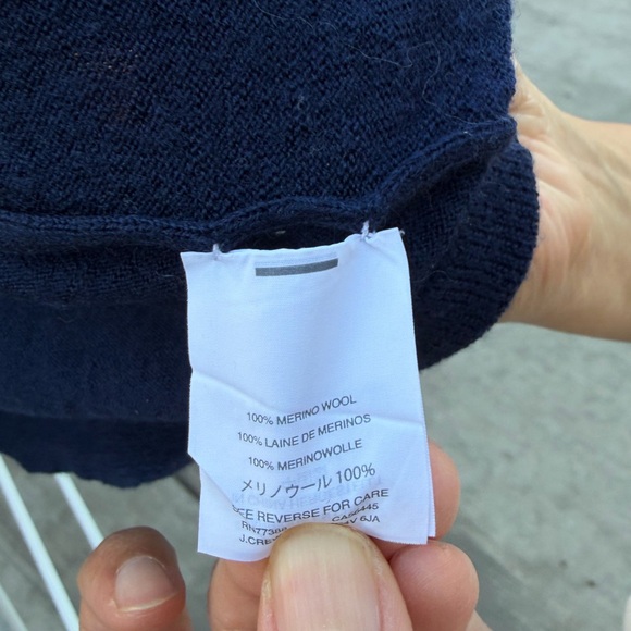 J. Crew Deep Blue Knit Top 100% merino wool - Picture 5 of 8